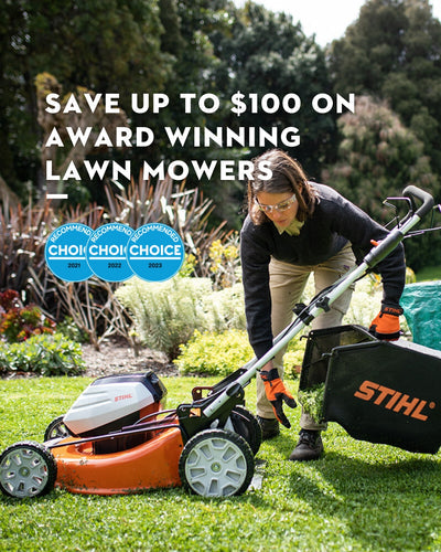 Save up to $100 on award winning lawn mowers with STIHL and Mower City Albury