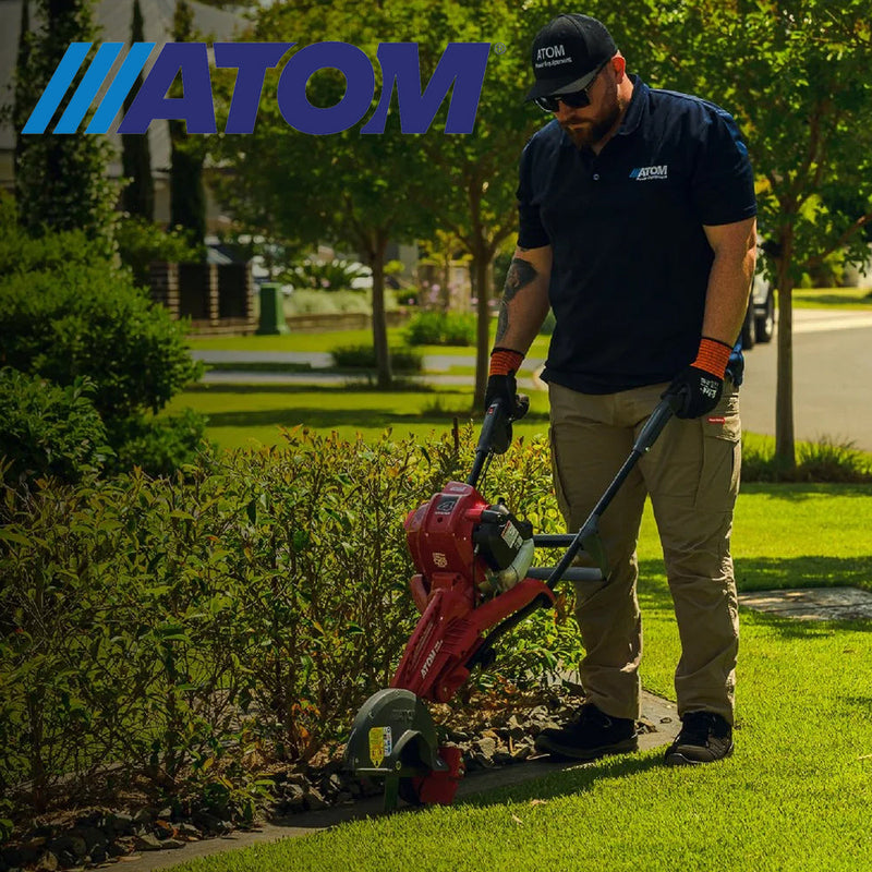 Shop ATOM lawn edgers at Mower City Albury. Australian-designed lawn edgers built for clean edges, reliable performance and everyday durability.