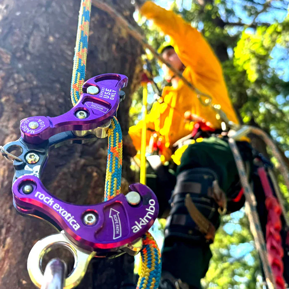 Rock Exotica Akimbo² climbing tool for arborists – lightweight, SRS and MRS compatible, available at Mower City Albury arborist using