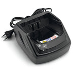 STIHL AL 101 Black battery charger for AK or AP batteries with power cord on a white background - available Mower City Albury