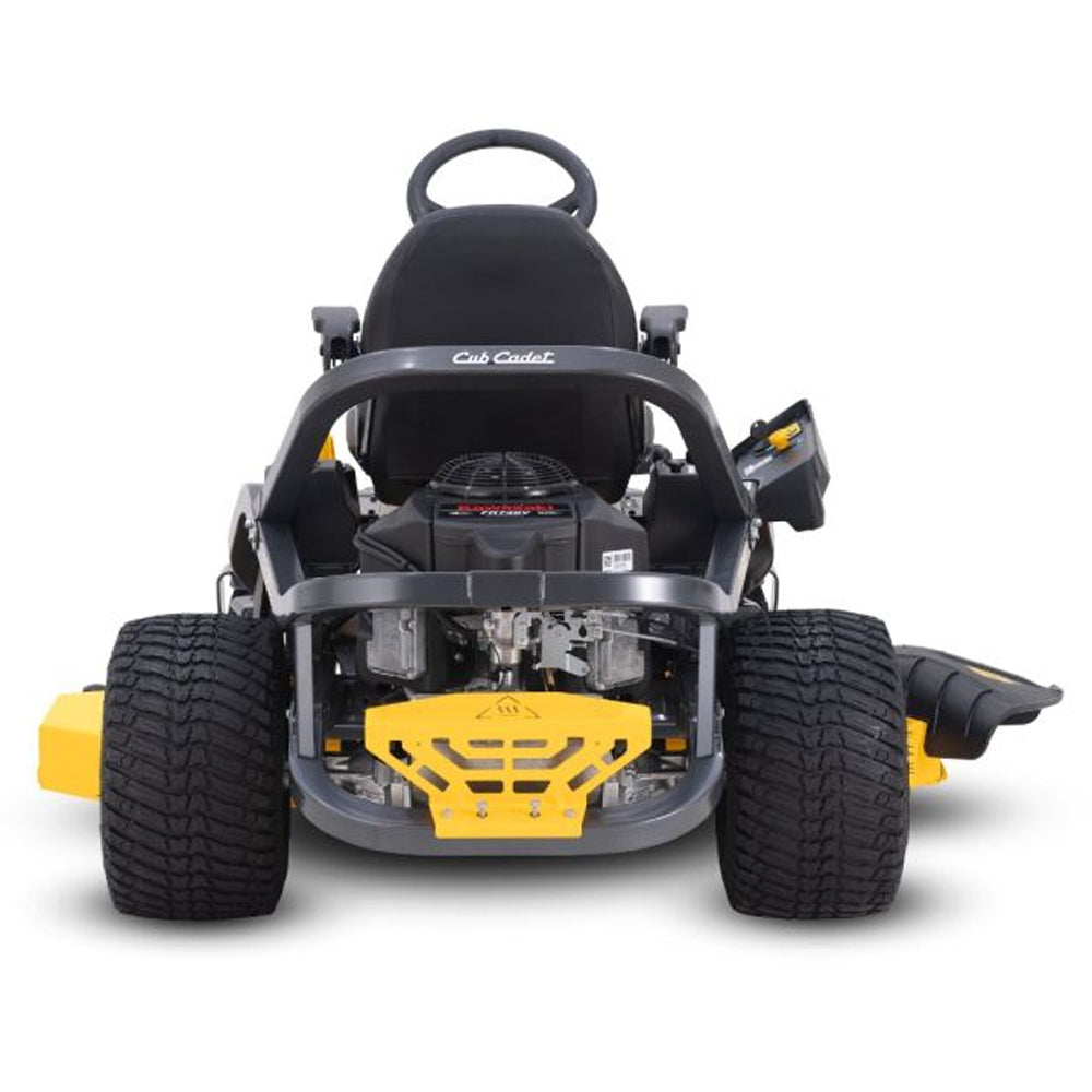back view of Cub Cadet Z3 60 S zero turn mower with steering wheel control, 60” deck and 24HP Kawasaki engine. Built for larger blocks and slopes. Available at Mower City Albury.