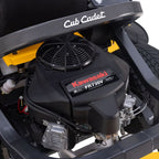 Close-up of a Cub Cadet lawn mower engine with Kawasaki branding on a white background. Available at Mower City Albury