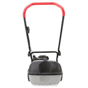 back view of Victa Corvette 100 18” push mower with Briggs & Stratton engine and cut & catch system. Reliable, easy-start mowing. Available at Mower City Albury.