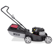 side view Victa Mustang 850 19” push mower with 190cc Briggs & Stratton engine and alloy deck. Built for tougher mowing conditions. Available at Mower City Albury.