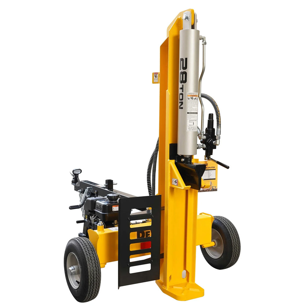 DEWALT 28 ton hydraulic log splitter with Kohler 196cc engine and 13-second cycle time. Built for firewood and heavy splitting. Available at Mower City Albury. Hydraulics