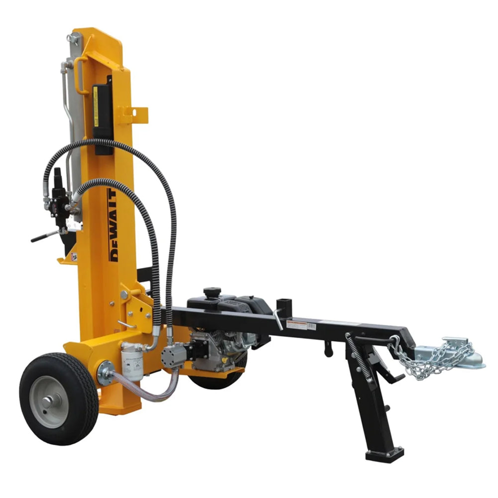 DEWALT 28 ton hydraulic log splitter with Kohler 196cc engine and 13-second cycle time. Built for firewood and heavy splitting. Available at Mower City Albury. on white background
