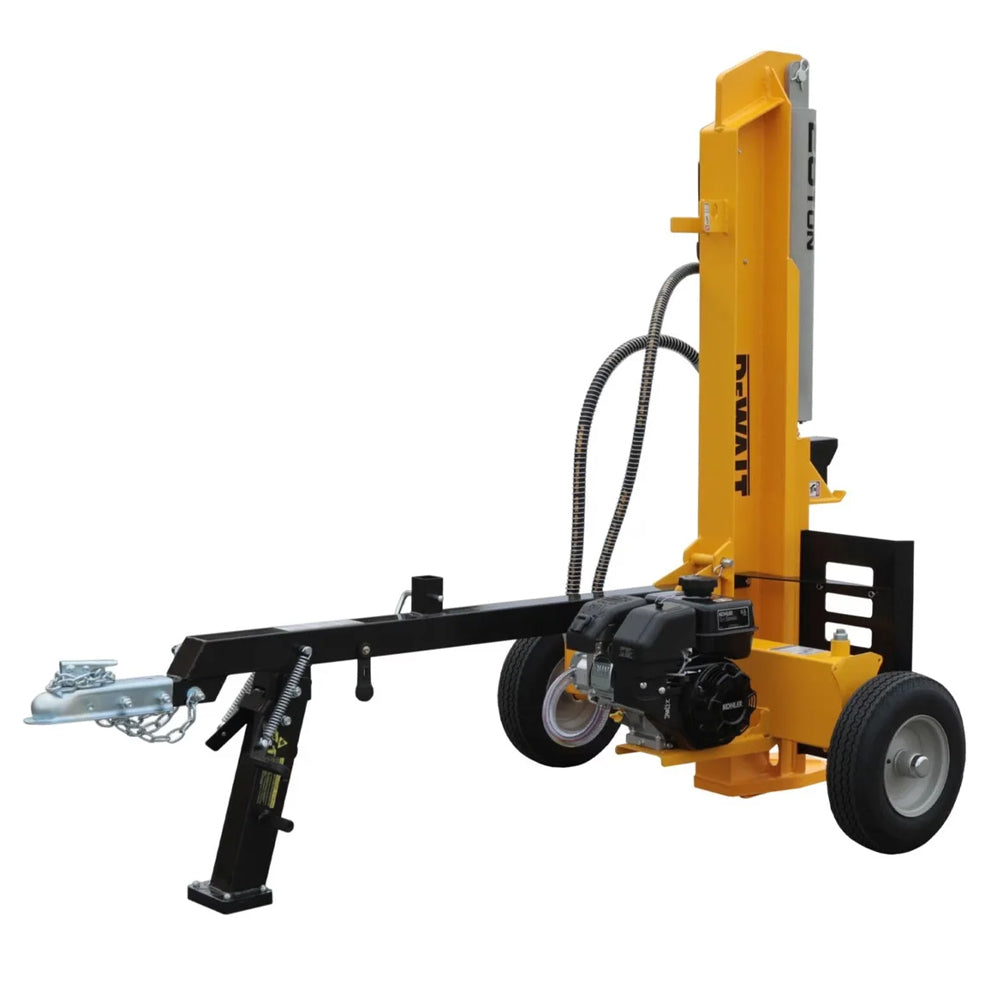 DEWALT 28 ton hydraulic log splitter with Kohler 196cc engine and 13-second cycle time. Built for firewood and heavy splitting. Available at Mower City Albury. 4