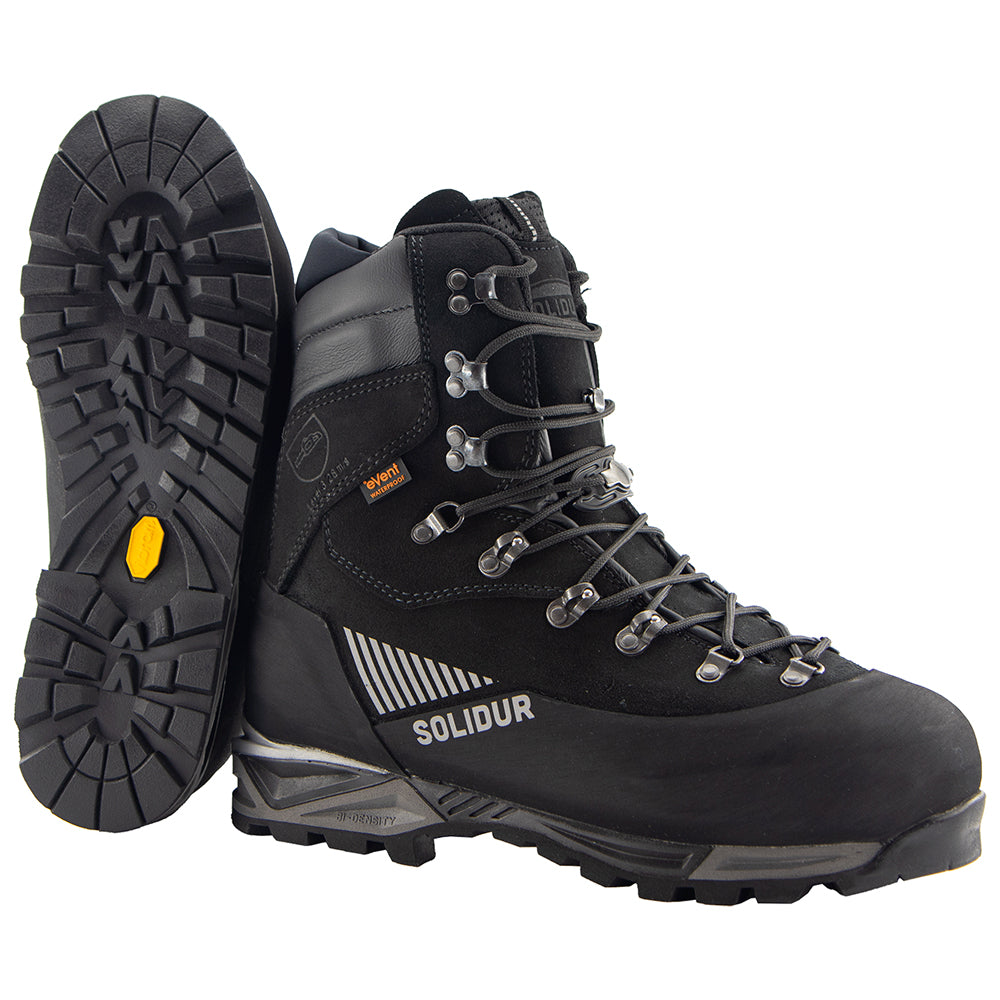 Class 3 (28 m/s) chainsaw safety boots with Vibram sole, waterproof membrane and Perwanger leather. Aluminium toe cap. Mower City Albury.3