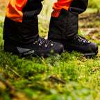Solidur Class 3 (28 m/s) chainsaw safety boots with Vibram sole, waterproof membrane and Perwanger leather. Aluminium toe cap. Mower City Albury. lifestyle2