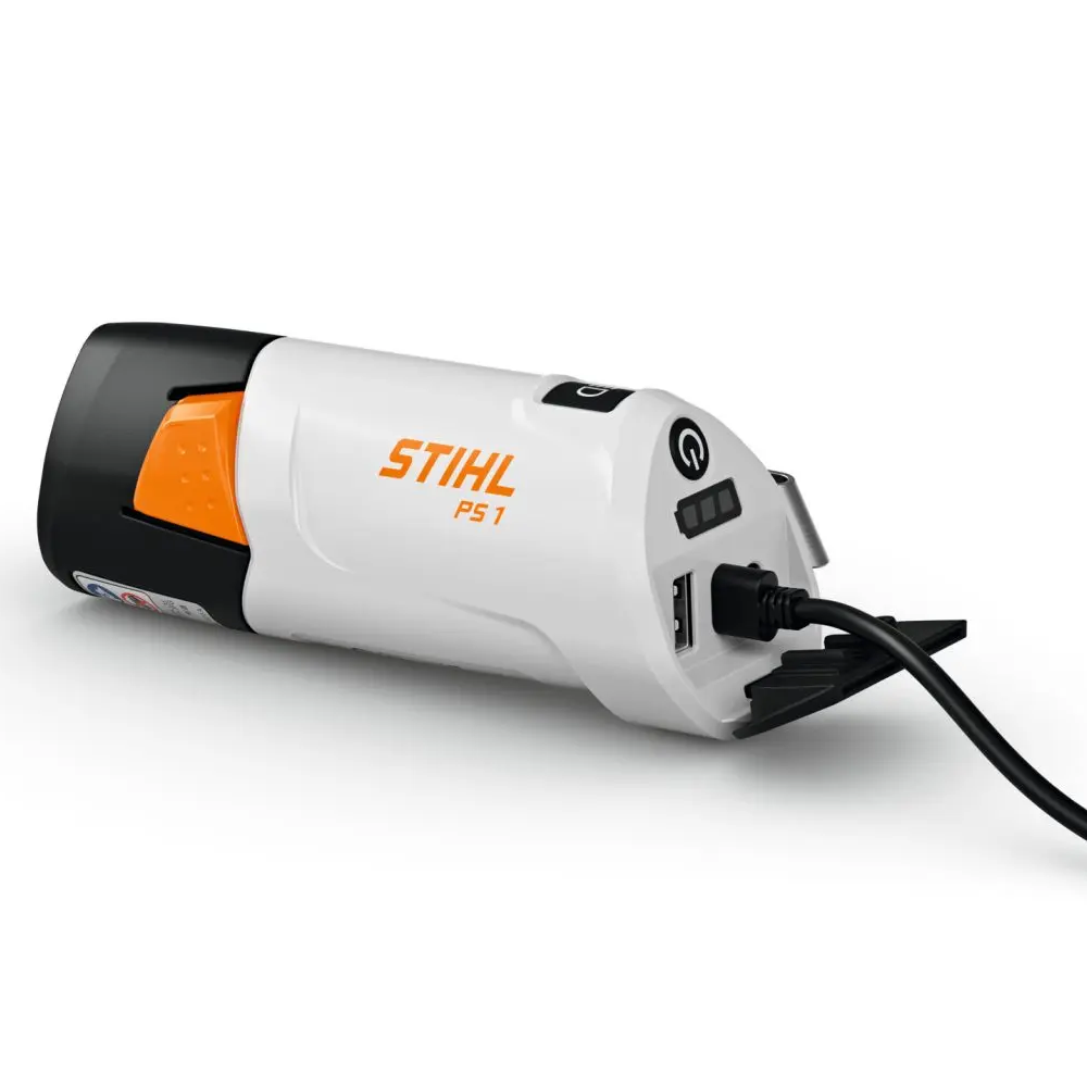 Portable power on the go. The STIHL PS 1 is a multi-function power bank, torch, and charger for AS 2 batteries — ideal for worksites, outdoor use, and staying connected off-grid. Available now at Mower City Albury. charger