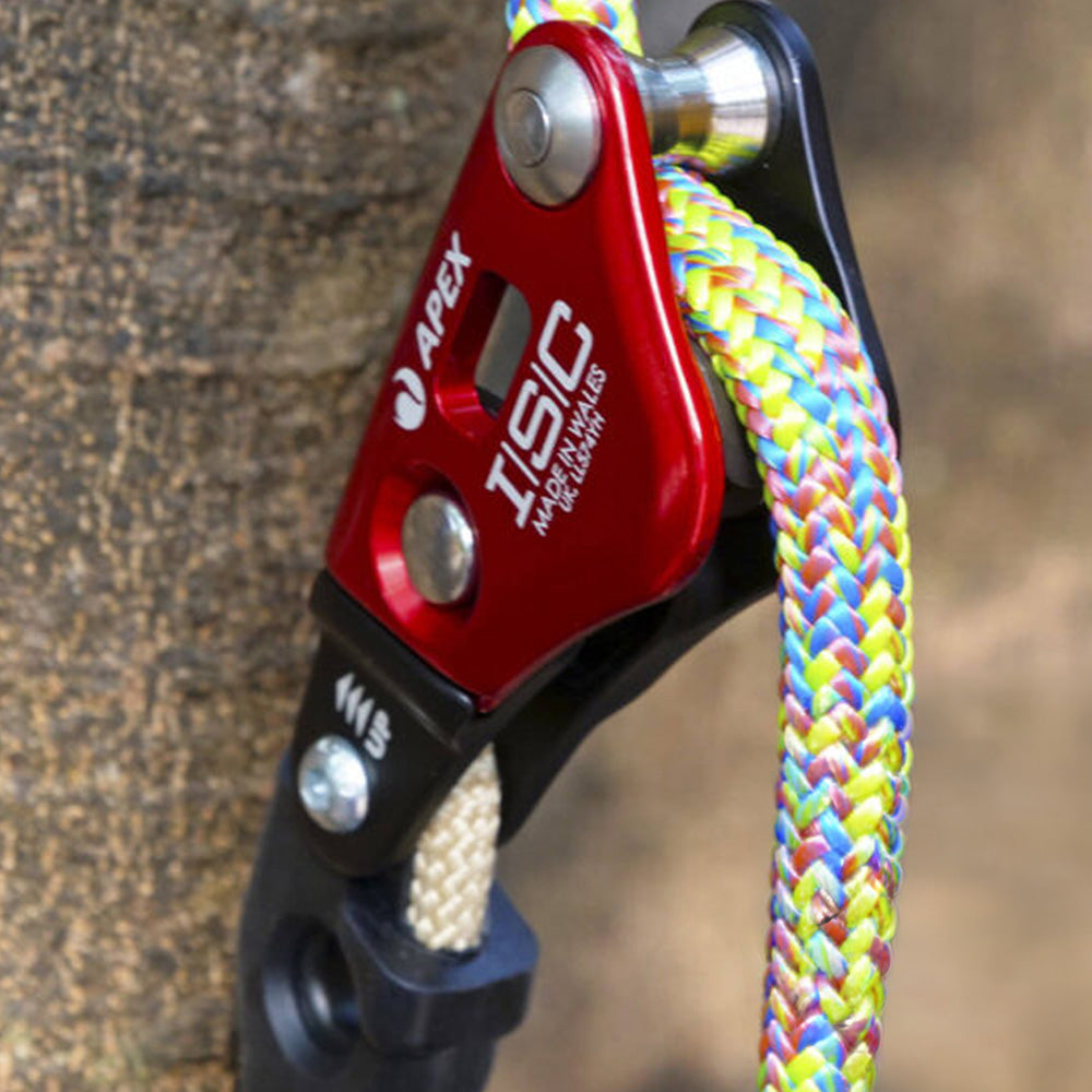 ISC APEX Rope Wrench RP285A2 – adjustable friction SRT climbing tool for arborists, with swing-open side frame and anodised finish. With Rope