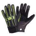 Solidur Handling gloves with impact protection over the knuckles and back of hand. Leather palm, breathable mesh, touchscreen fingertip. Albury.