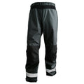 Breathable waterproof work trousers rated EN 343 Class 3. Taped seams, long side zips to pull on over boots, reflective strips. Albury.