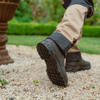 Solidur waterproof full-grain leather Chelsea work boots with elastic sides, oil-resistant, slip-resistant soles. For farm, yard and garden work. Available Australia wide - lifestyle