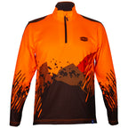 Solidur long sleeve Lightweight fluorescent work polo in orange Quick drying, UPF 40+ sun protection. Mower City Albury.