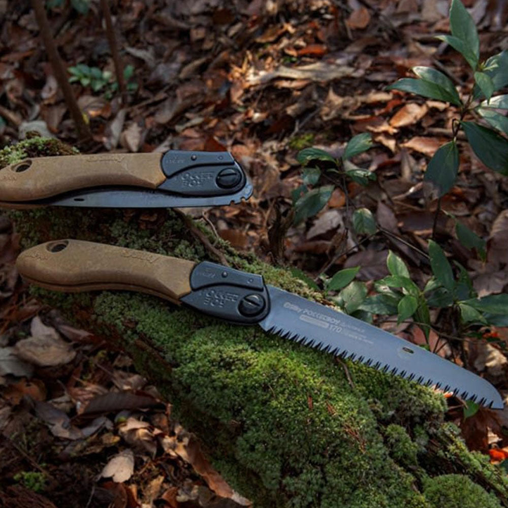 Discover the Outback Silky Saw Pocket Boy at Mower City Albury. Designed for hard work with a wood particle and rubber handle for a secure grip. Cuts through wood and bone effortlessly. Compact, lightweight, and corrosion-resistant with a 170mm straight blade. Your ultimate adventure companion! Buy today. 2