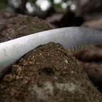 Experience the Tsurugi tree saw at Mower City Albury. Its super-slender "spine of teeth" effortlessly cuts hard-to-soft wood in tight spots. Lightweight, aggressive, and screw-free design. Small to medium branch pruning. Special rubber handles for vibration absorption and a secure grip, even in damp conditions. action