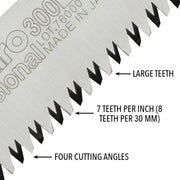  Discover the effortless cutting power of the Silky Saw Gomtaro Large Tooth Handsaw by Silky Saws at Mower City Albury. Designed for smooth cuts on the pull stroke, its thin, tensioned blade ensures no bowing. Ideal for pruning medium to large branches. Upgrade your pruning experience today!teeth description