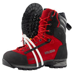Class 2 chainsaw climbing boots for arborists. Vibram Winkler sole with through-holes for an SRT foot loop. Resoleable. Mower City Albury.
