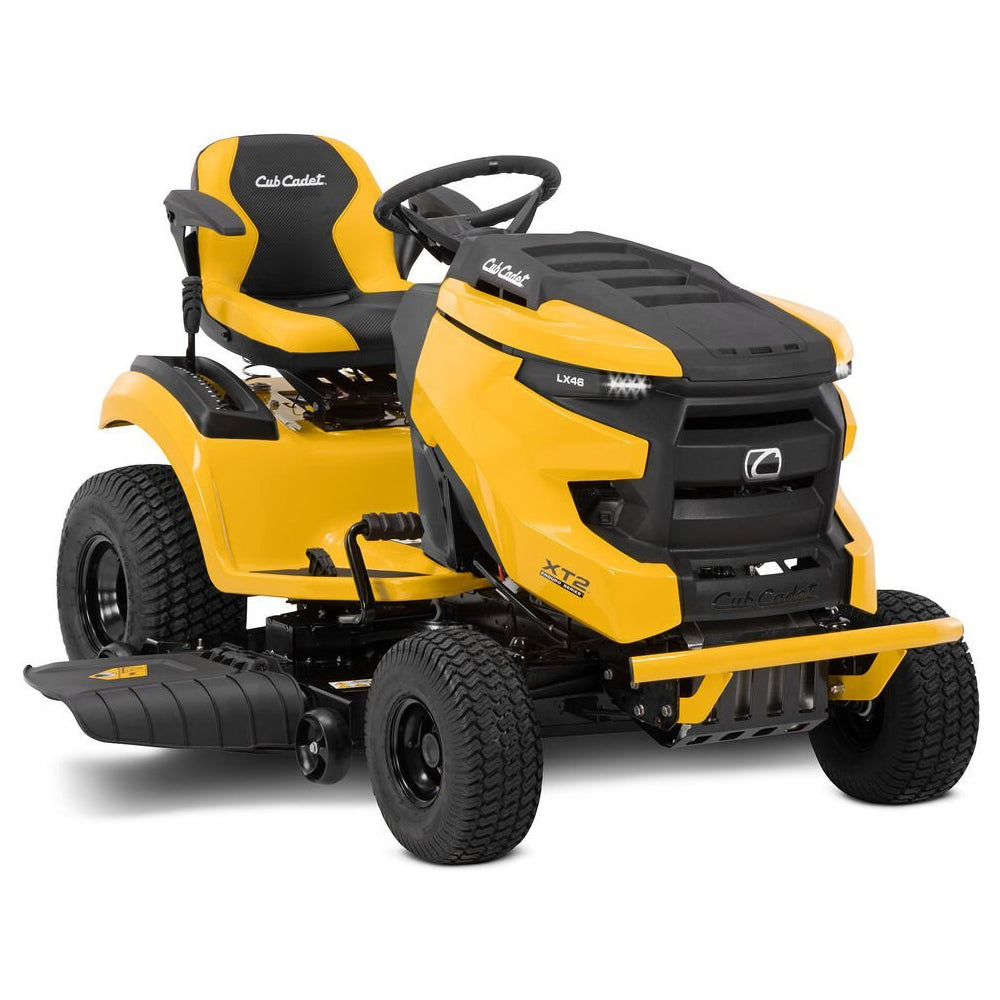 Cub Cadet Enduro XT2 LX 46 K ride-on mower with 24HP Kawasaki engine, 46-inch fabricated deck and diff lock, suited to properties up to 5 acres. Talk to the team at Mower City Albury.  Side View 2