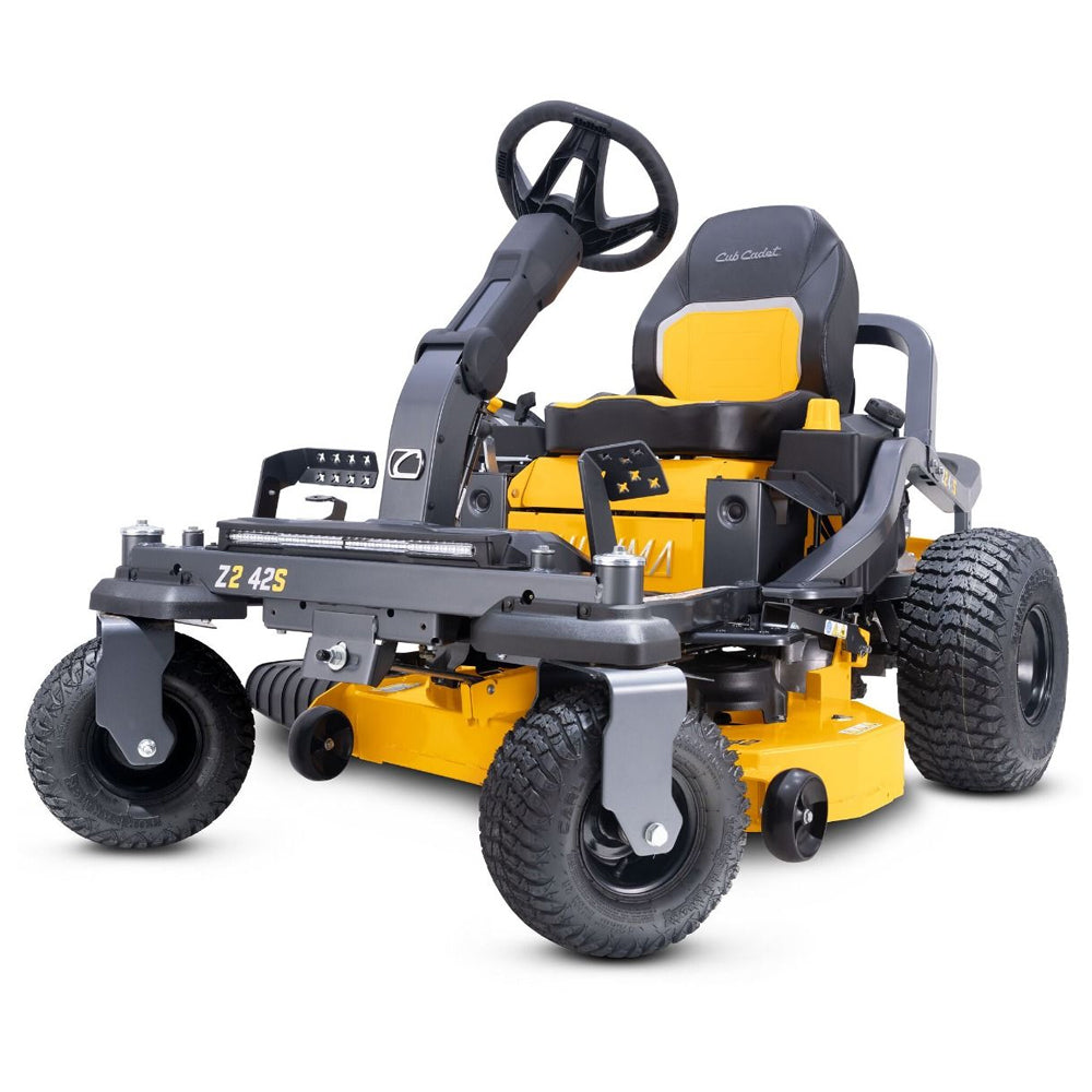 Cub Cadet Ultima Z2 42 S zero turn mower with Syncro Steer, 21.5HP Kawasaki engine and 42-inch fabricated deck. Talk to Mower City Albury. front view