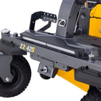Close-up of the Cub Cadet metal frame with a long LED light bar, the model text 'Z2 42S' in yellow, and a yellow and black body panel on a white background. Zero Turn Model - Talk to Mower City Albury