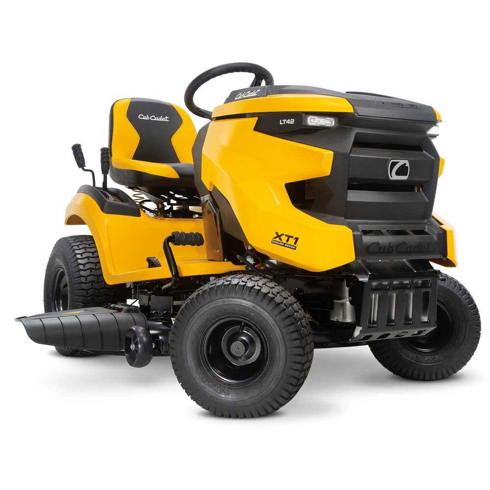 Tackle big lawns with the Cub Cadet XT1 21/42 ride-on mower. 42” deck, 21HP V-Twin, cruise control & hydro drive. Available at Mower City Albury.