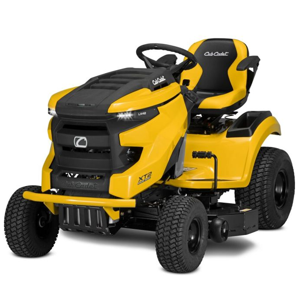 Cub Cadet XT2 LX 42 ride-on mower with 679cc EFI engine. Tough, efficient & packed with comfort. Ideal for blocks up to 4 acres. Pre-order at Mower City Albury – pickup only. front