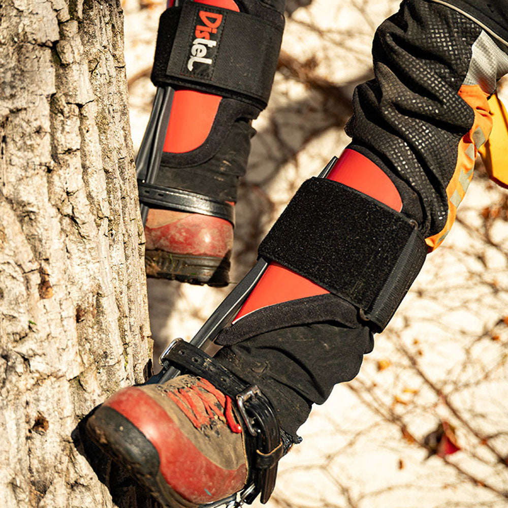 Elevate your tree climbing game with Distel Gecko Aluminum Climber Spurs. Lightweight, adjustable, and crafted for comfort, these climbers offer reliable traction and support up to 110kg. Shop now at Mower City Albury for the ultimate climbing experience. in-action4