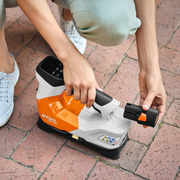 Portable STIHL KOA 20 Air Inflator with battery & charger. Inflate tyres, balls & gear with ease. In stock at Mower City Albury - Online and In-Store - easy battery use