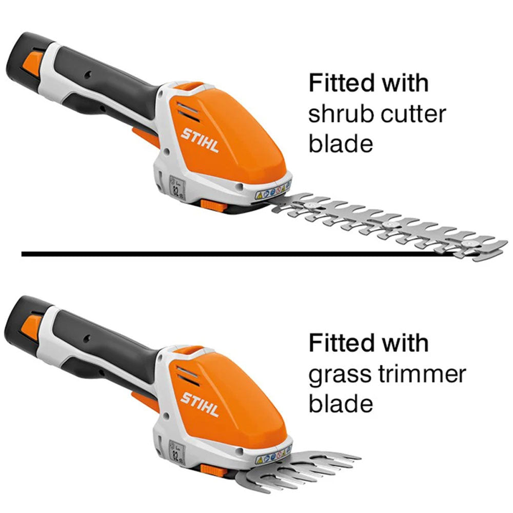 Keep your garden looking sharp with the STIHL HSA 26 Garden Shears Set. Lightweight, cordless, and easy to use for trimming grass or shrubs. Buy online from Mower City Albury – servicing Albury-Wodonga region. different blades
