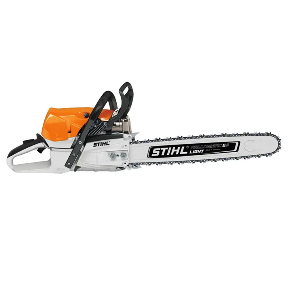 STIHL MS 462 C-M professional petrol chainsaw with 72.2cc engine, 4.4kW power and 20” bar. Built for forestry, felling and delimbing. Available at Mower City Albury.