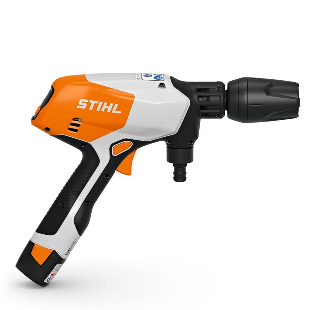 STIHL RCA 20 Battery Pressure Cleaner Kit with tank, nozzle, battery, and carry bag – available at Mower City Albury Wodonga online and in-store 2