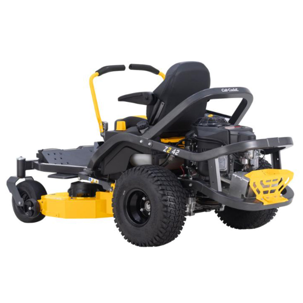 Cub Cadet Ultima Z2 42 zero-turn mower with 21.5HP Kawasaki engine and 42-inch fabricated deck. Built for blocks up to four acres. Available at Mower City Albury. Side
