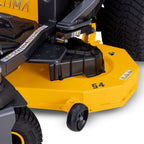 close up of the deck of the Cub Cadet Ultima Z3 54 S zero-turn ride-on mower with a 24 HP Kawasaki engine, 54-inch fabricated deck and Syncro Steer. Talk to Mower City Albury.