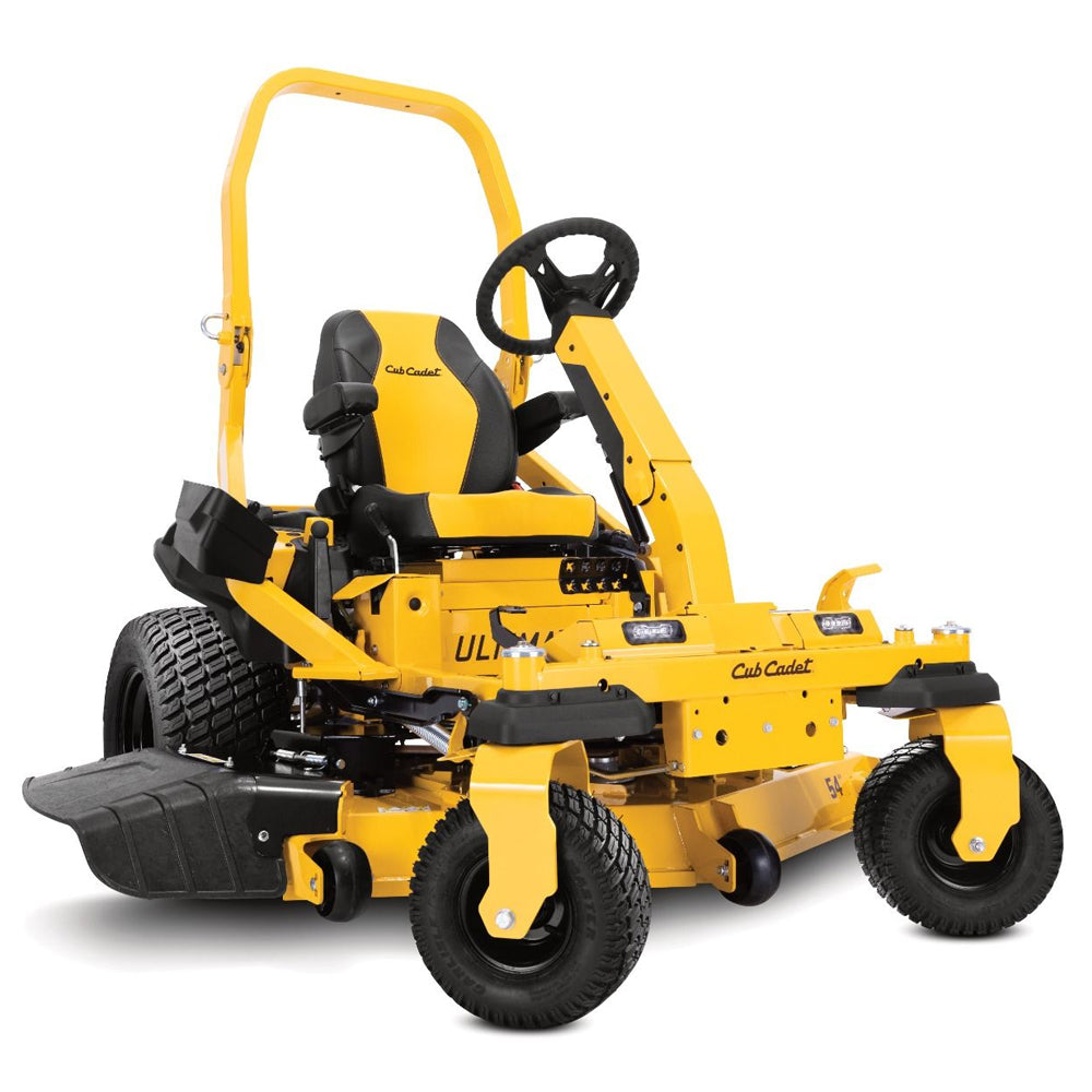 Cub Cadet Ultima ZTXS5 54 zero turn mower with 24HP Kawasaki engine, 54-inch commercial-grade deck and Synchro-Steer. Talk to Mower City Albury.