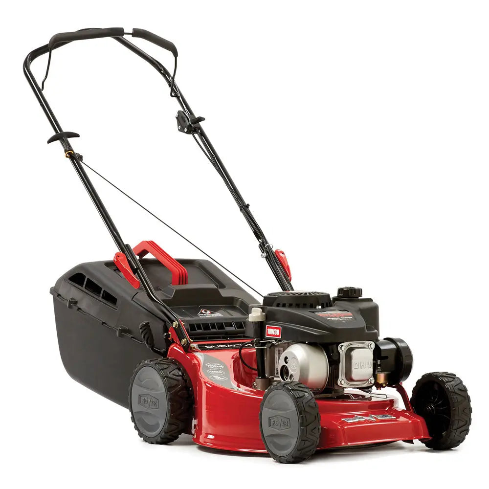 A medium sized full-featured mower, the Duracut 420 is light & ideal for small areas yet big enough to comfortably mow up to 1/4 acre. Backed by Rover's famous 5+5 year engine and unit warranty & True to Rover's ""Great Start, Great Finish"" motto. Features;-mulching capability, 4 swing back blades,140cc Rover engine. 123