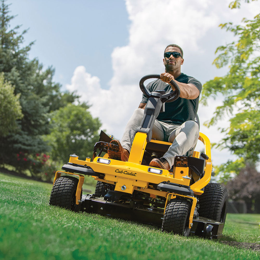 The Cub Cadet ZTS 1 46 Zero Turn Ride On Mower with zero turn agility & stable safe handling on slopes, for challenging terrainup to 5 acres. With a 679cc Cub Cadet engine, Steering wheel control & 4 wheel steering, Dual EZT 2200 Hydrostatic Transmission, Synchro Steer.  Warranty : 3 Years 123