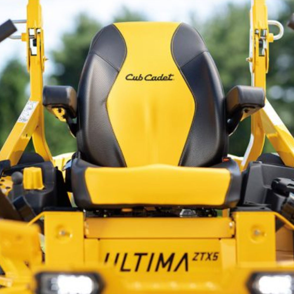The Cub cadet Ultima ZTX5 54. Cutting edge design with commercial grade features-5 4" 10 G fabricated steel deck, ROPS bar & dual ZT3200 transmission-the ultimate in durability with many ergonomic features built in. Ideal for a wide range of blocks & terrains. At Mower City Albury. 3 years domestic /2 Year commercial Warranty. 123