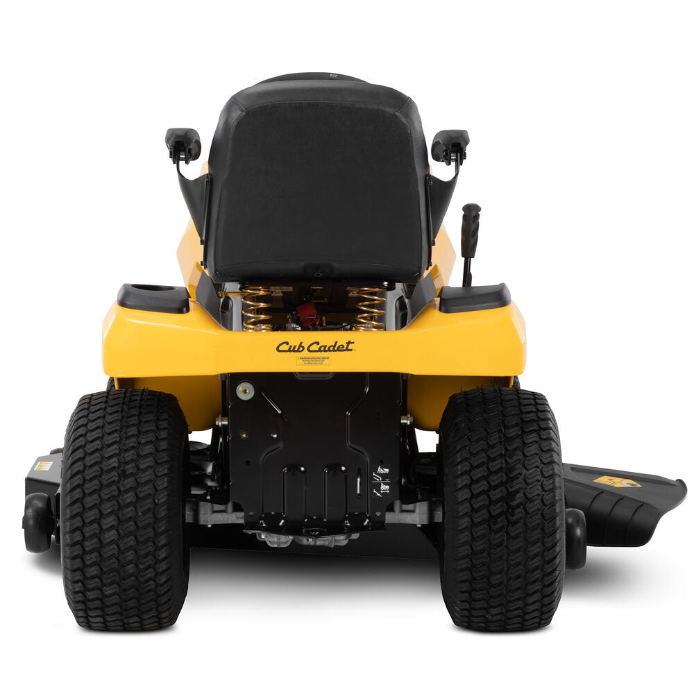 Cub Cadet ride on mower Enduro XT2 LX 46. Big on power-built for tough jobs. Big blocks to med. acreage. Highback seat, armrests, cup holder. Auto hydro transmission, cruise control. Easy blades engage & disengage, 46"deck. Anti-scalp wheels protects from uneven terrain. 679cc EFI engine,12 Cut heights. SmartJetª deck wash. 6 Year Warranty 123