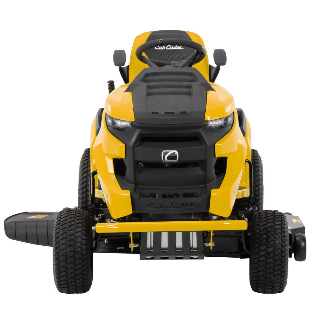 Cub Cadet ride on mower Enduro XT2 LX 46. Big on power-built for tough jobs. Big blocks to med. acreage. Highback seat, armrests, cup holder. Auto hydro transmission, cruise control. Easy blades engage & disengage, 46"deck. Anti-scalp wheels protects from uneven terrain. 679cc EFI engine,12 Cut heights. SmartJetª deck wash. 6 Year Warranty 123
