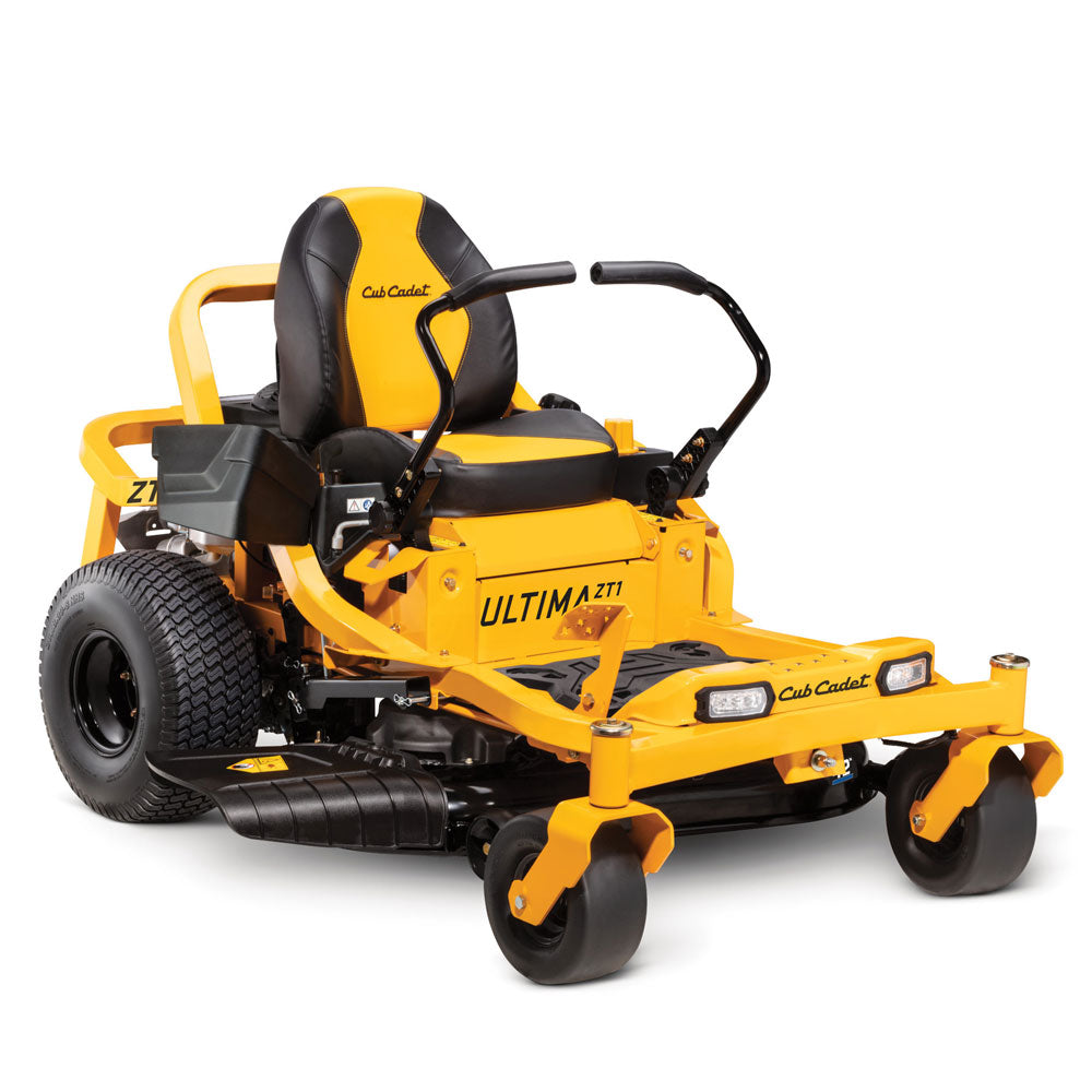 Cub Cadet Ultima ZTI 42 Zero Turn RideOn Mower. Comfort paramount-many ergonomic features. For a wide range of terrains. Agile zero turn, Cub Cadet's Signature Cutª, 2"square tubular steel frame, 21.5HP Kawasaki twin Engine, High back comfort seat, easy deck height adjustment, comfort lap bars, etc. 3 Year Warranty 123